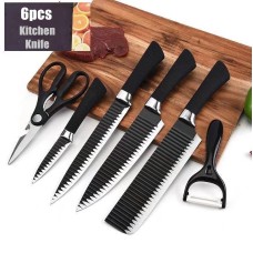 6pcs Black Ceramic Knife Set and Kitchen Tool Set Anti-slip Handle Multifunction non-stick